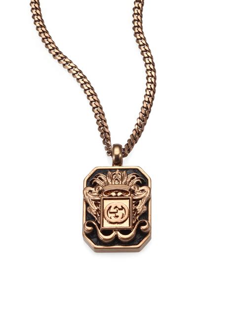 gucci mens gold pendants|authentic Gucci necklace.